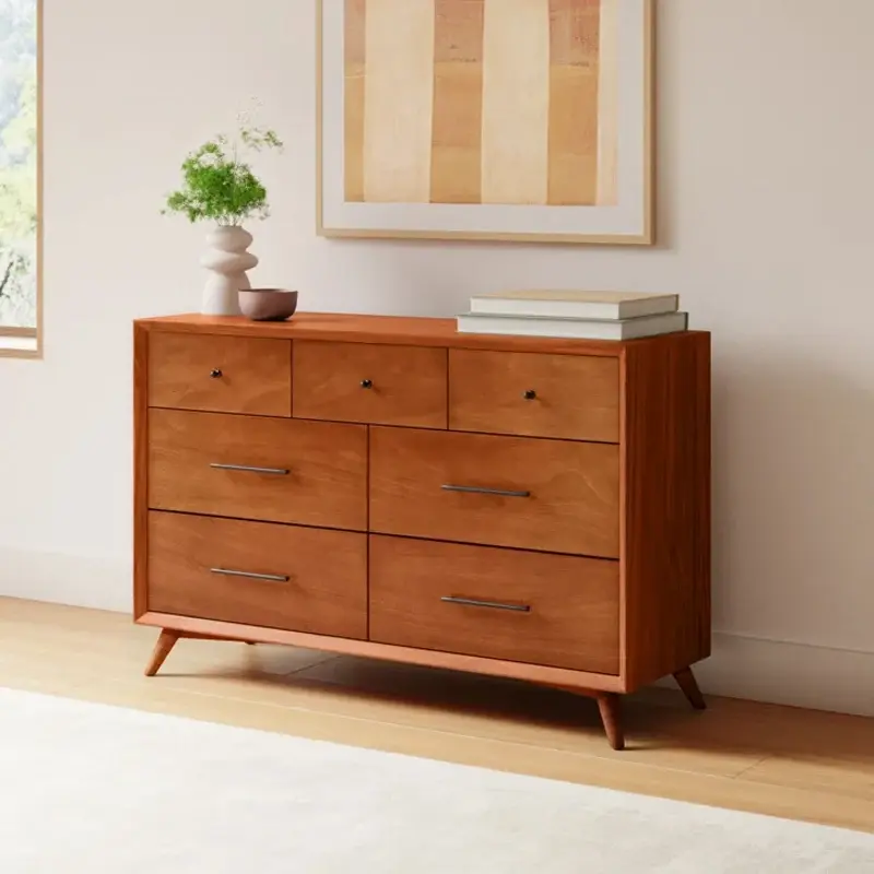 Mid-Century Walnut Multi-Drawer Dresser