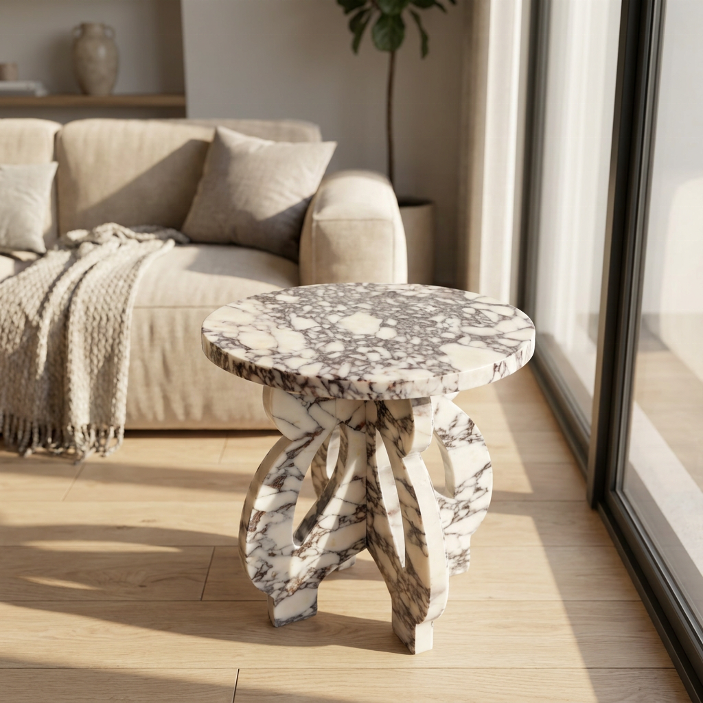 Carved Pedestal Accent Table