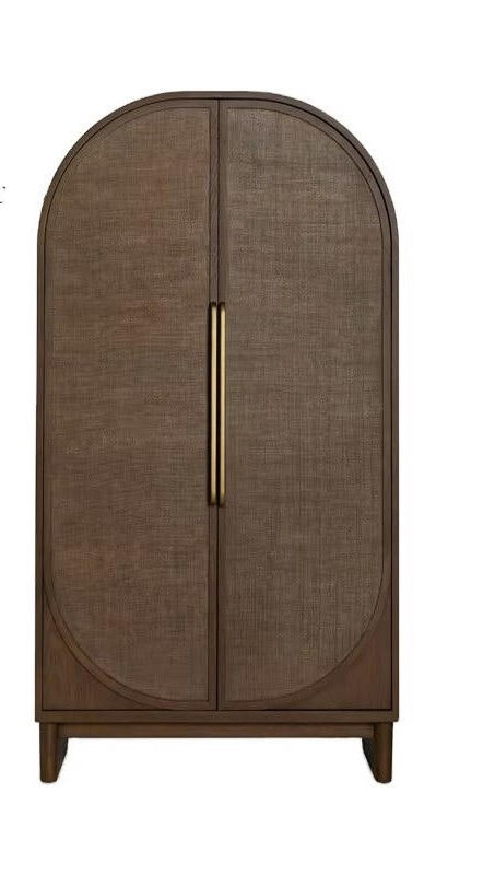 Arched-Top Fabric-Panel Storage Cabinet