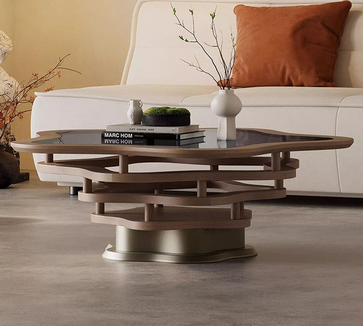Modern Flowing Layered Coffee Table Set