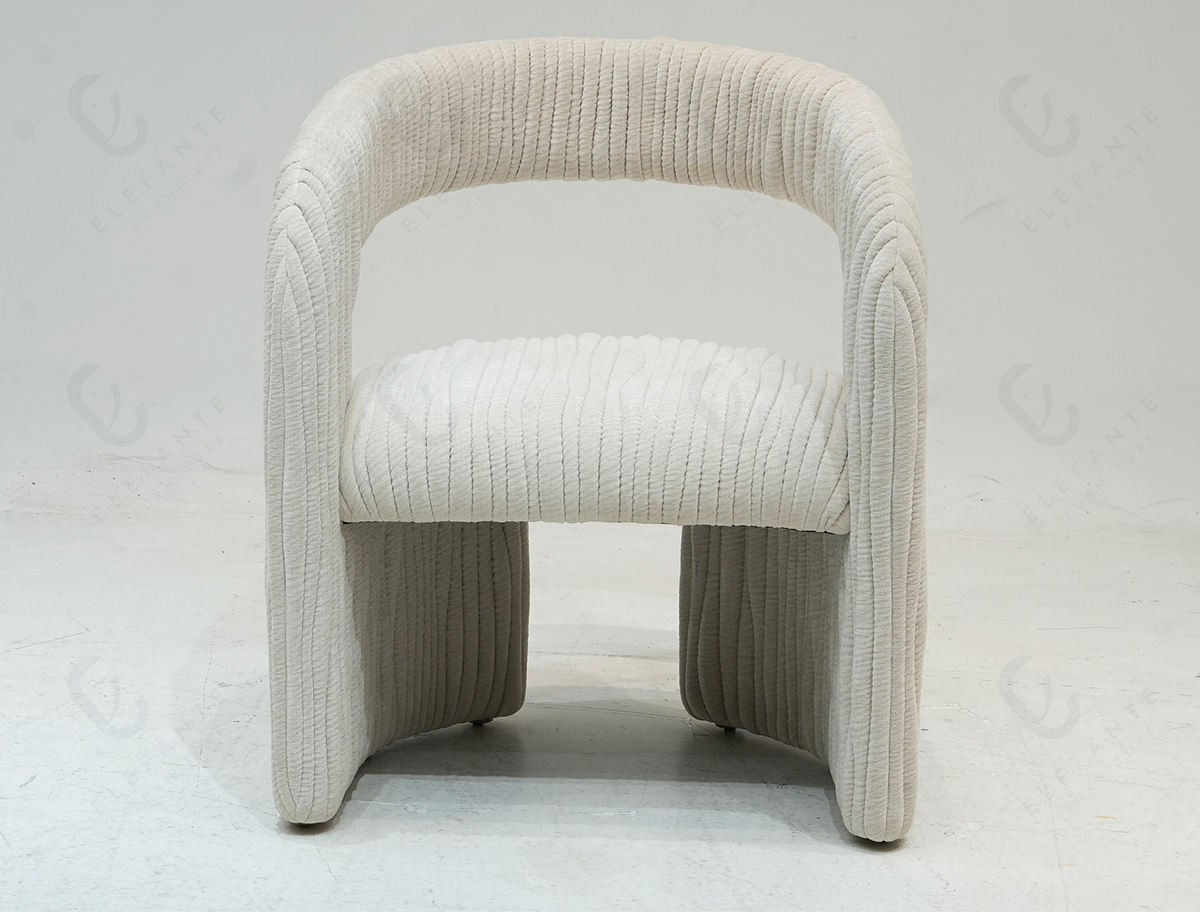 Textured Fabric Accent Armchair Minimalist Single Lounge Chair