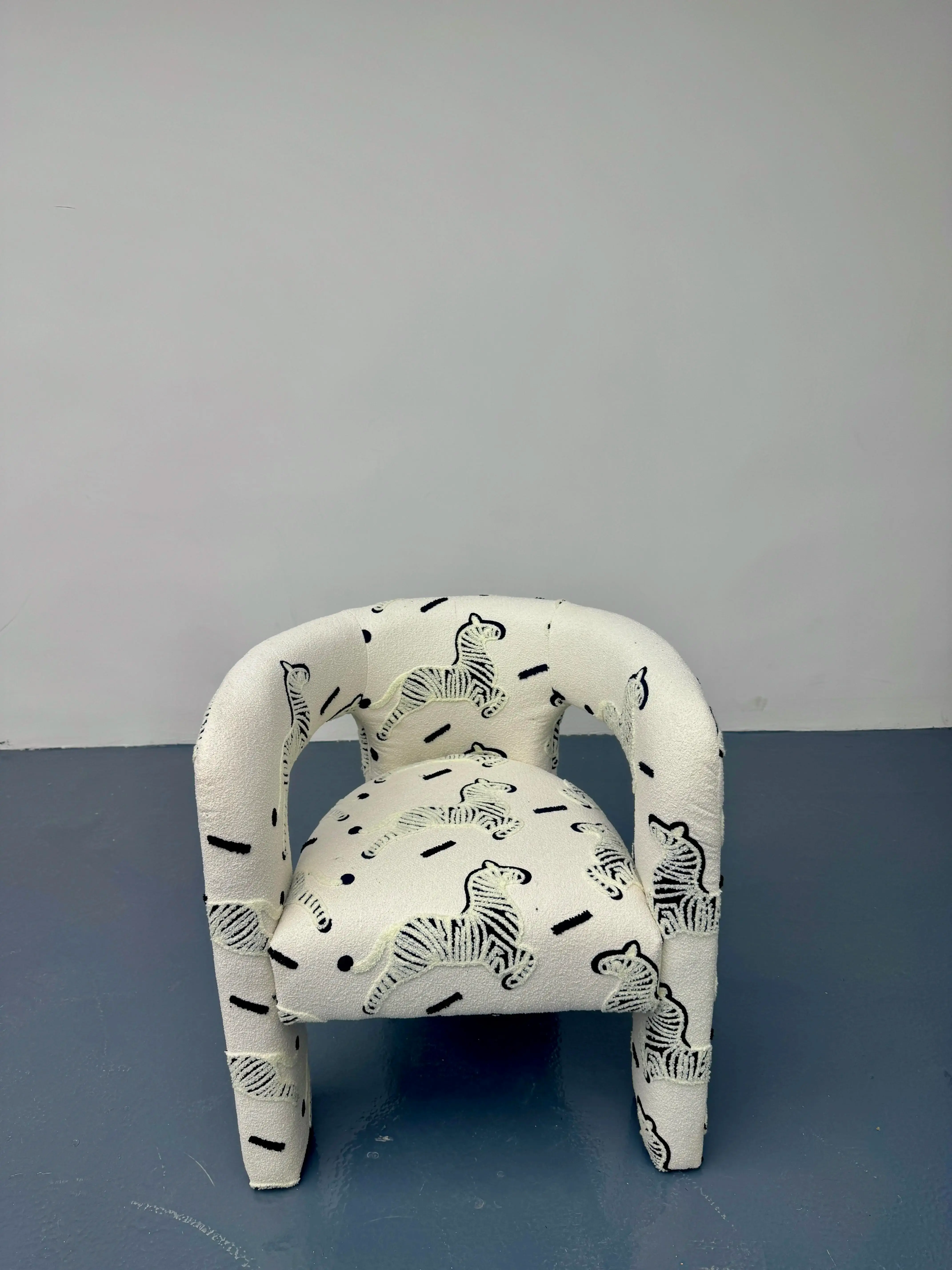 Zebra Patterned Contemporary Armchair