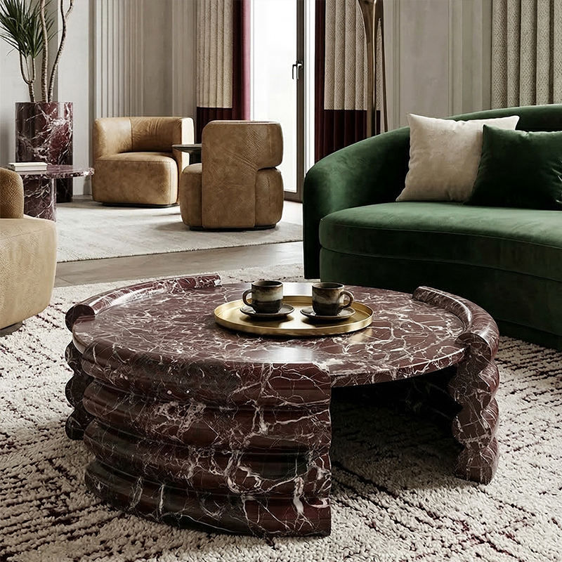 Rosa Levanto Stone Round Coffee Table