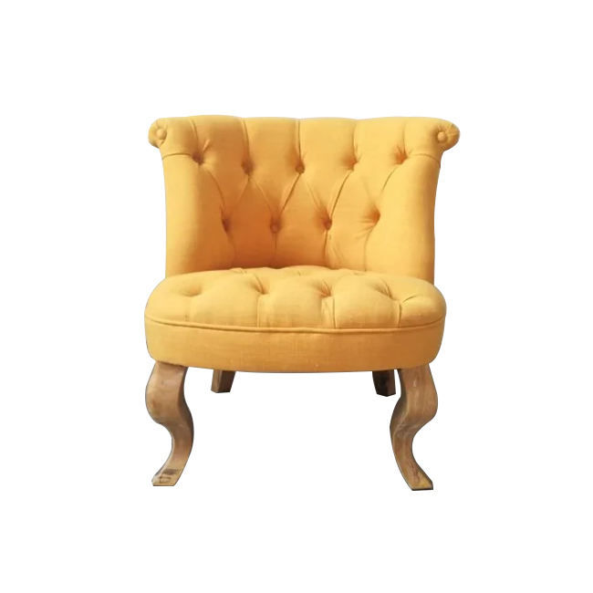 Yellow Tufted Slipper Chair Armless Accent Chair Living Room Bedroom
