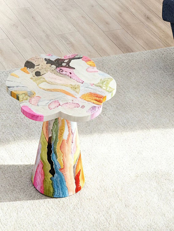 Artistic Painted Accent Side Table