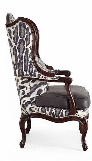 Elegance Animal-Print Wingback Armchair