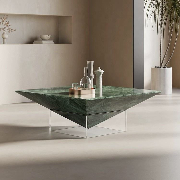 Floating Green Marble Coffee Table