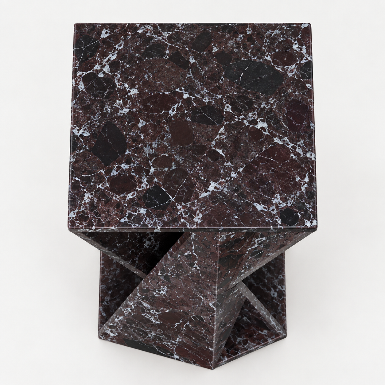 Rosso Levanto Geometric Cutout Side Table