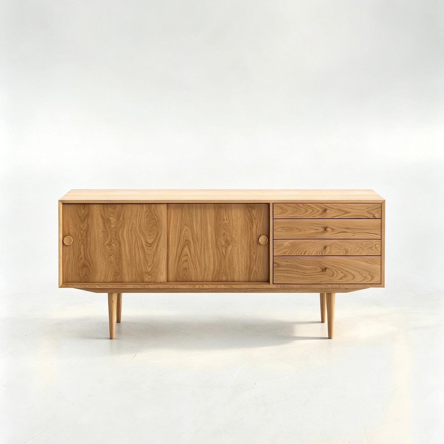Sliding Door Wooden Credenza