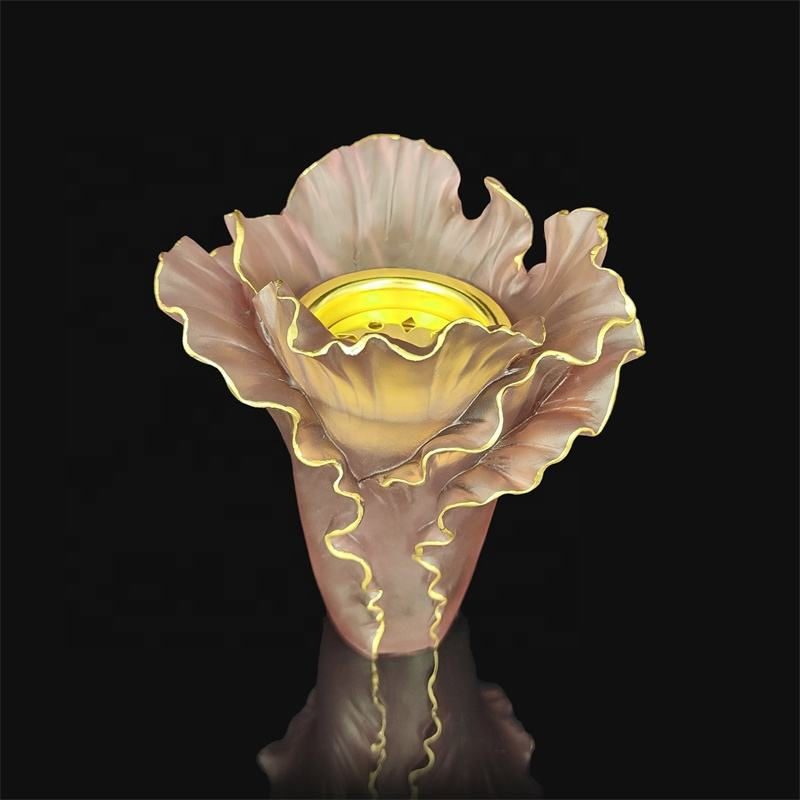 Pink Crystal Incense Holder Sculpted Glass Bakhoor Mubkhar