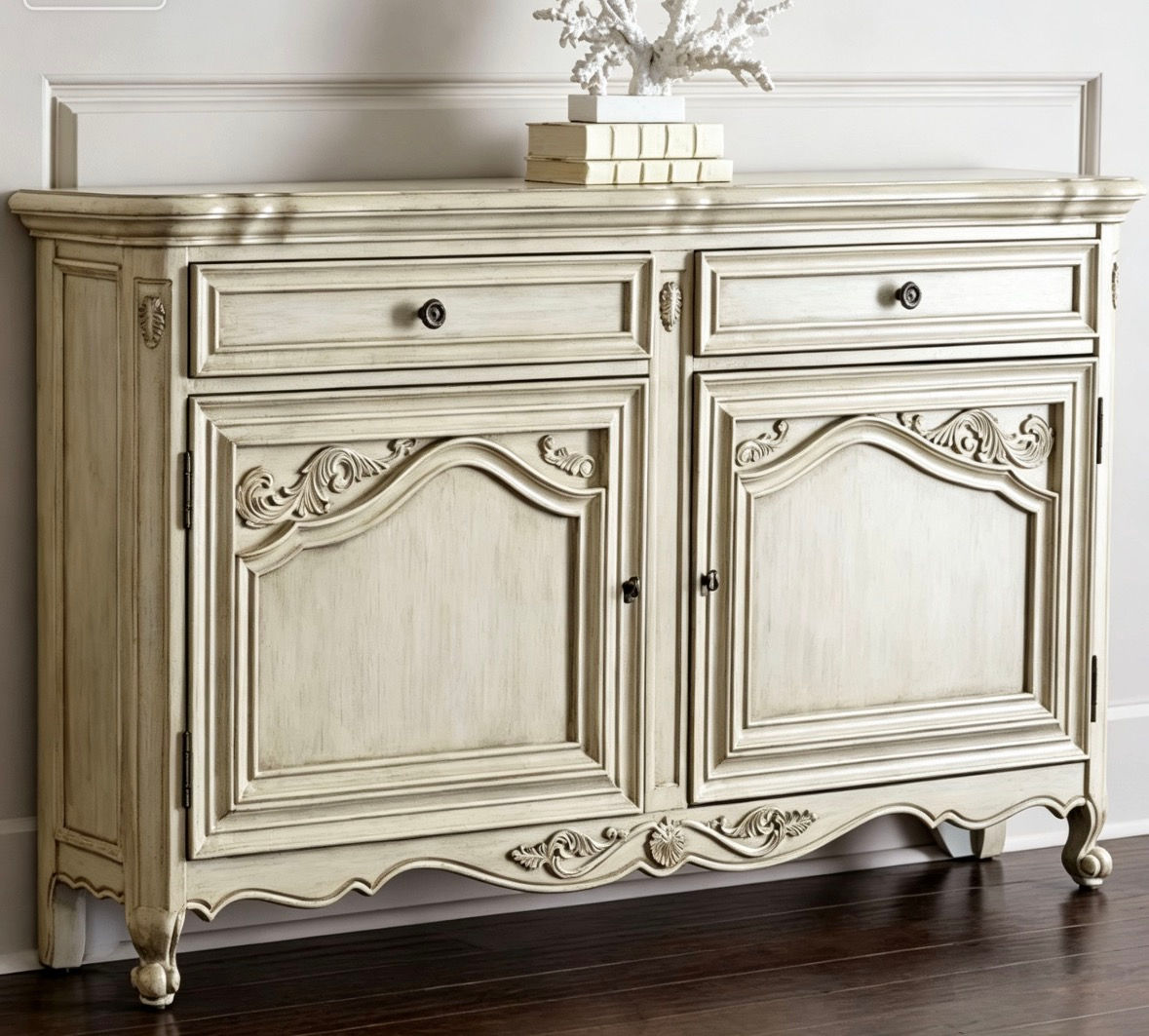 Carved Arch Wood Sideboard