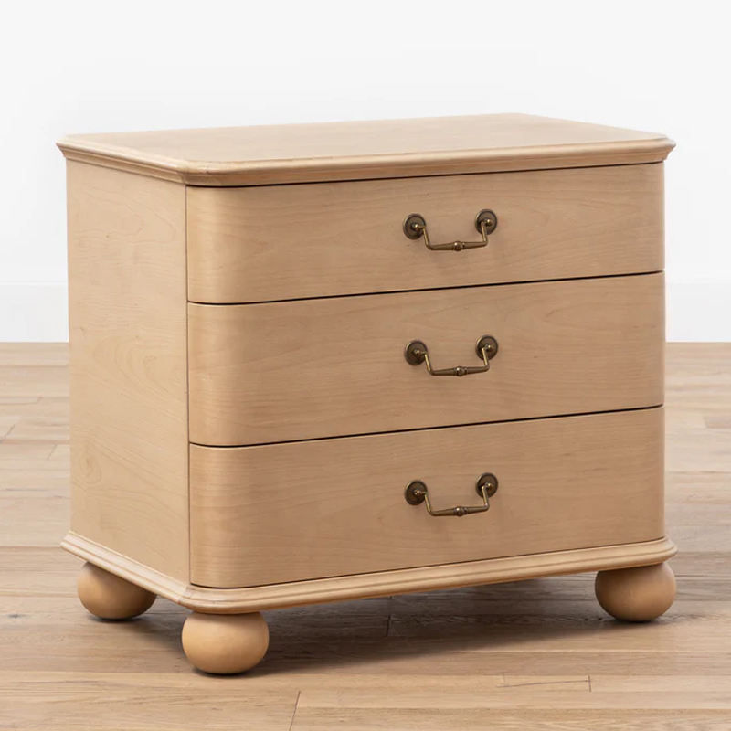 Classic Wooden Three-Drawer Nightstand