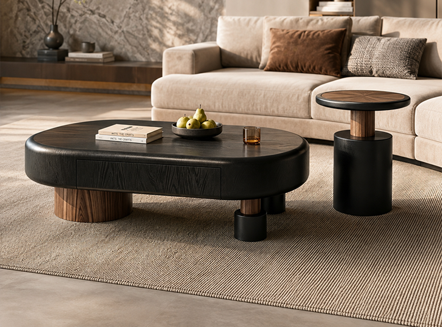 Modern Wooden Coffee Table Set