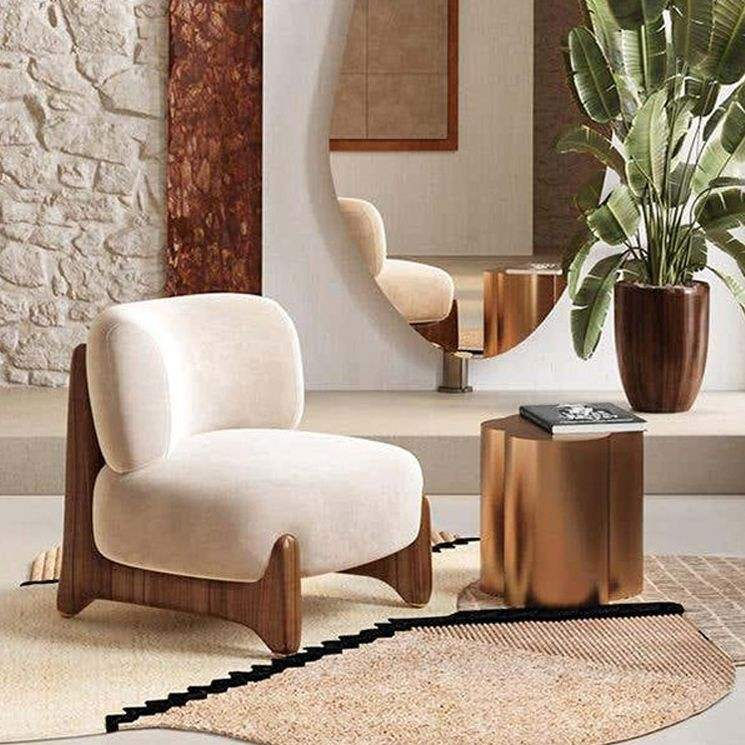 Modern Luxury Flannelette Accent Lounge Chair with Wooden Feet