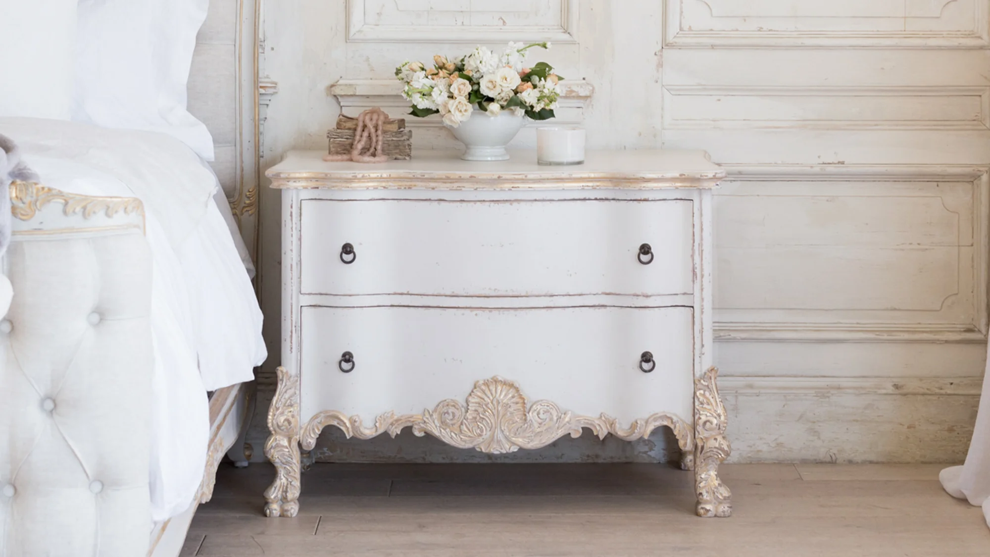 Carved European Accent Nightstand