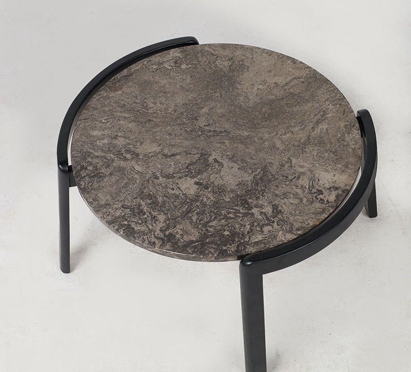 Natural Marble Top Ash Timber Leg Coffee Table