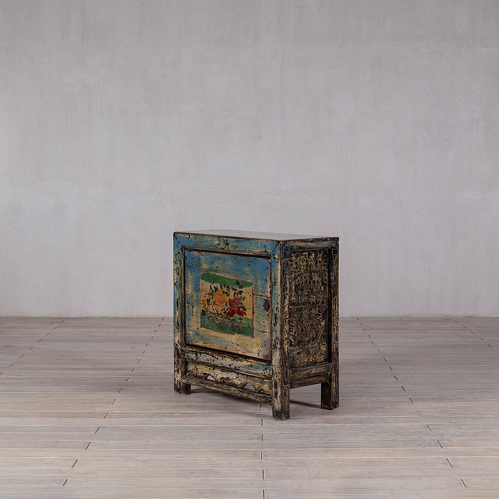 Hand-Painted Antique Wooden Cabinet