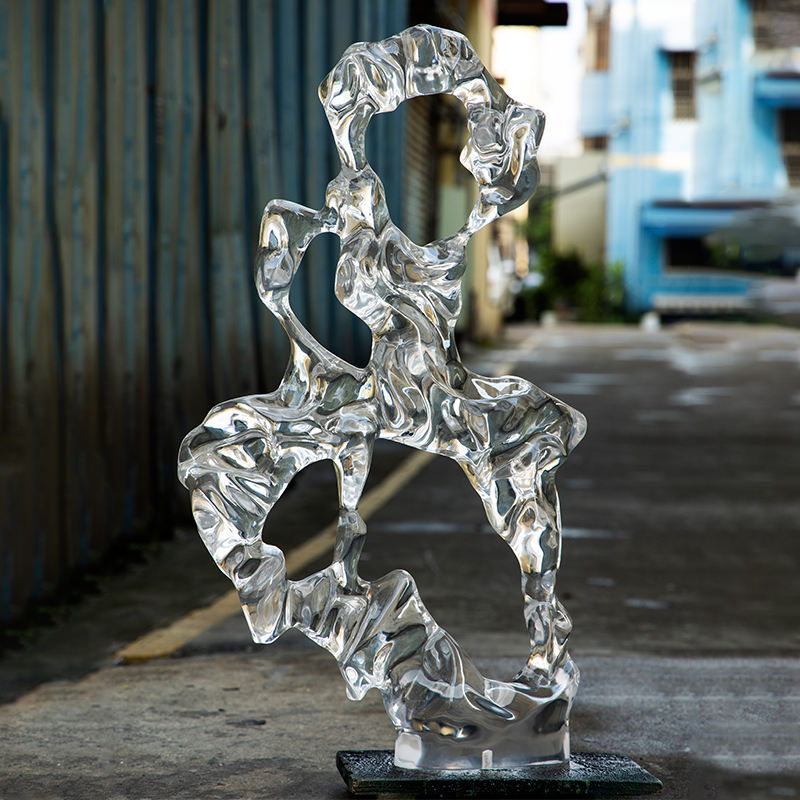 Clear Resin Abstract Pop Art Sculpture Modern Architectural Figurine
