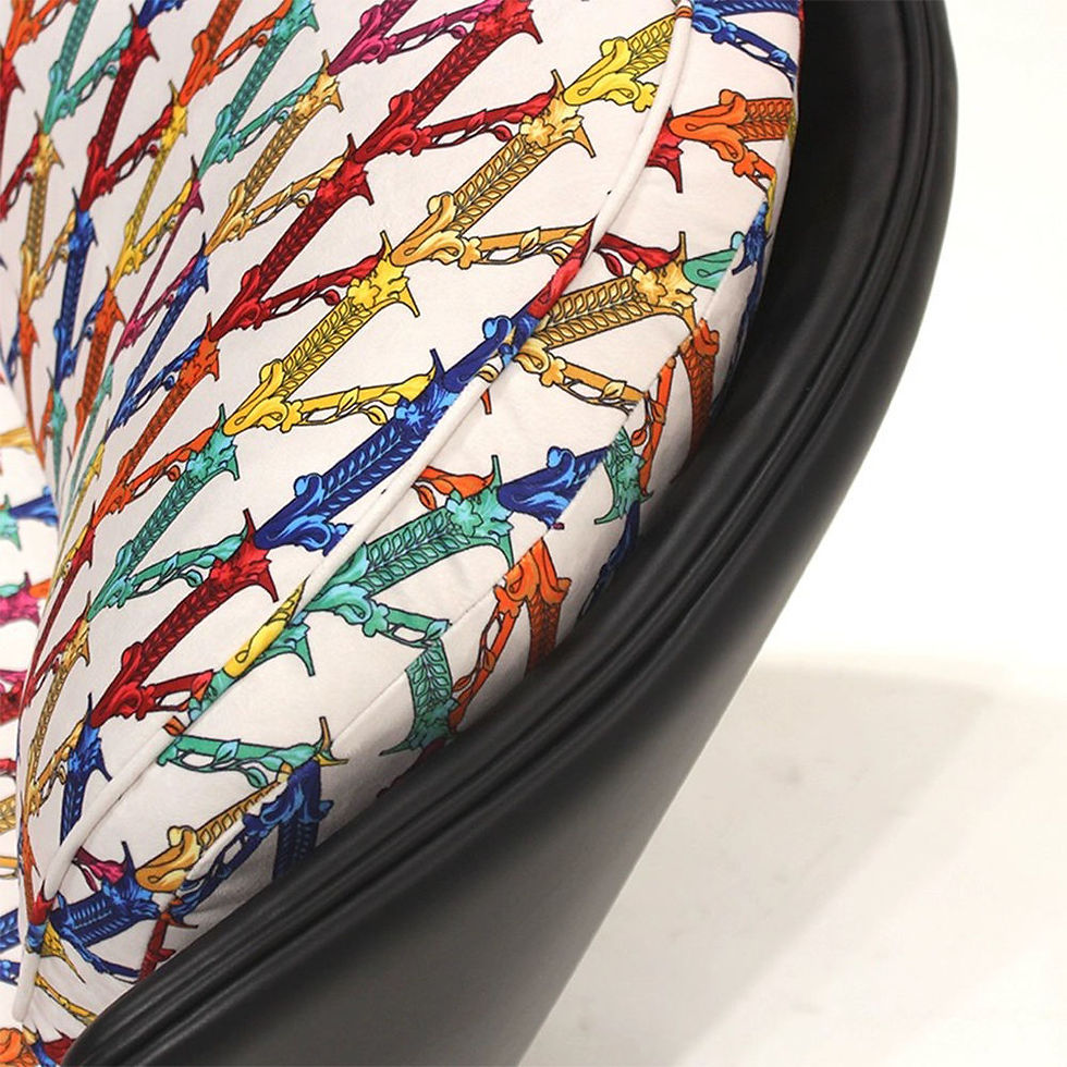 Thumbnail: Modern Rainbow Monogram Velvet Accent Chair