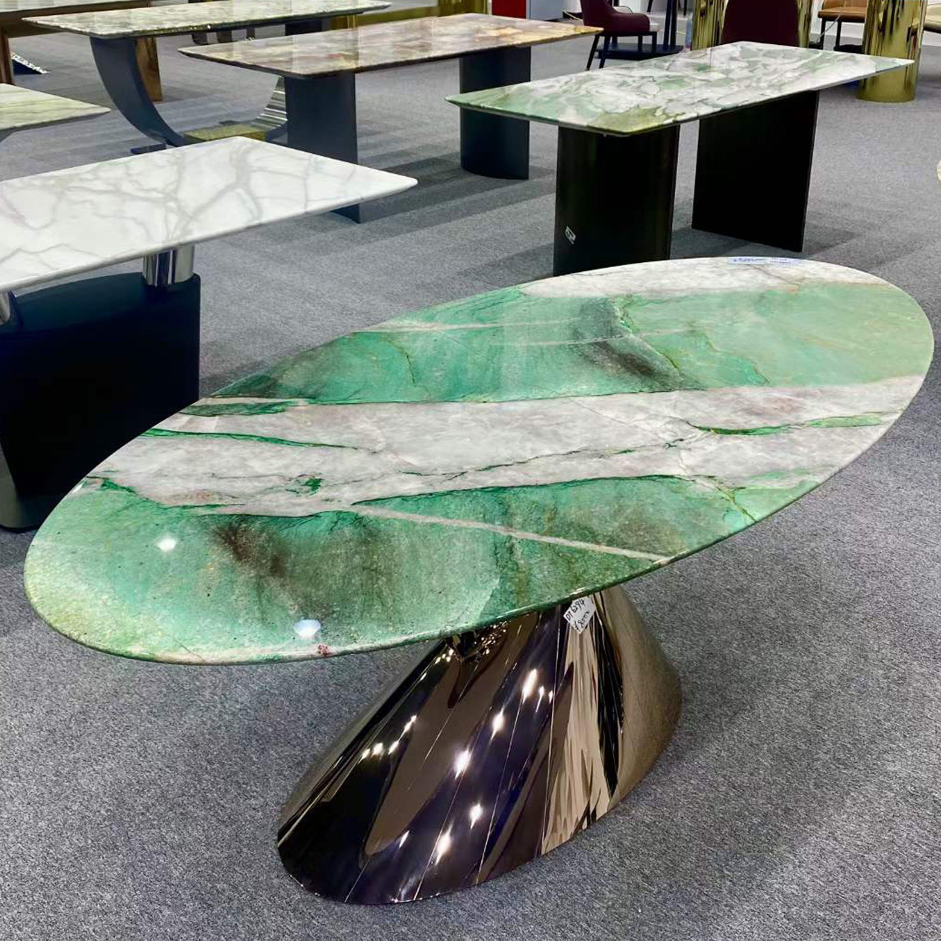 Green Malachite Oval Dining Table