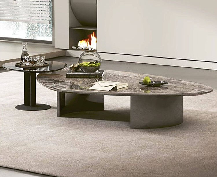 Irregular Stone Top Coffee Table Set