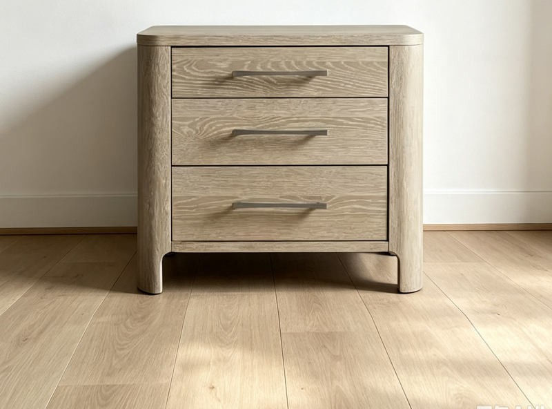 Modern Three-Drawer Wooden Nightstand