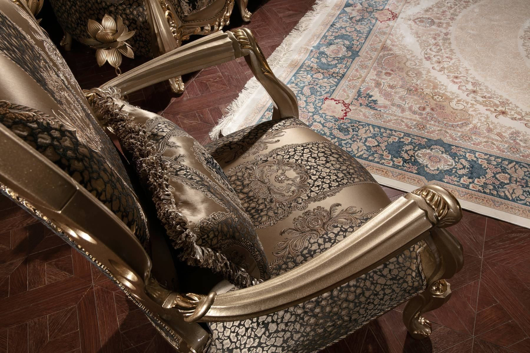 Gilded Imperial Brocade Armchair