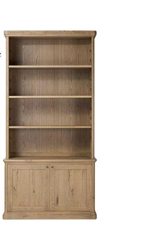 Open-Shelf Wood Display Cabinet