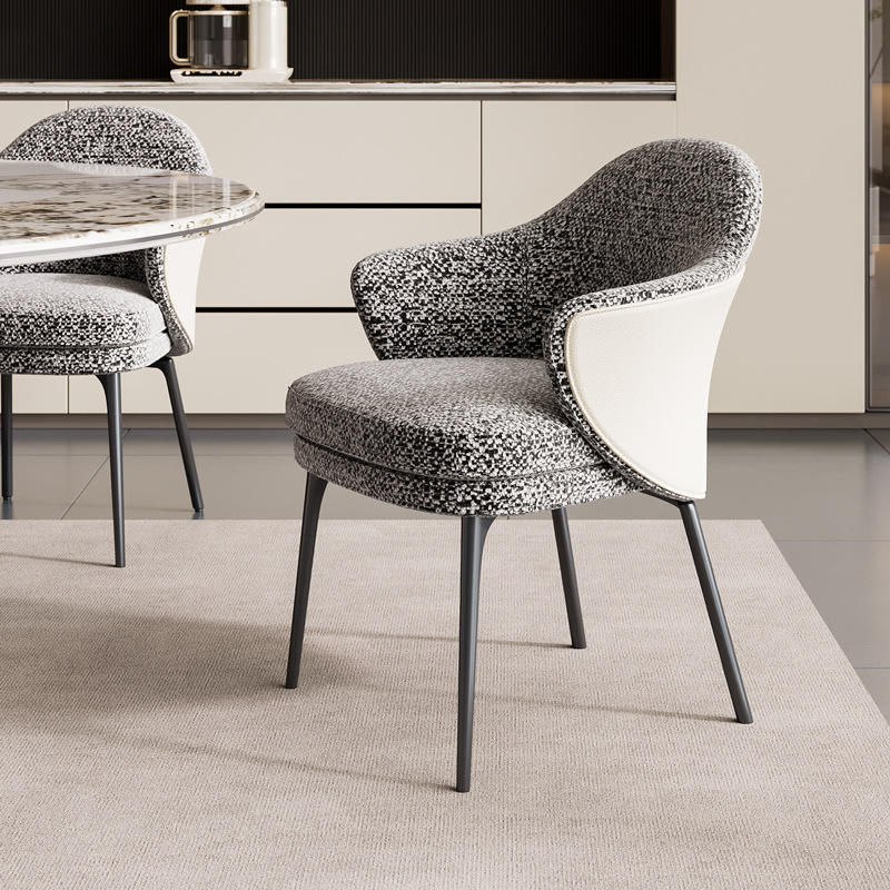 Modern Tweed Upholstered Dining Chair