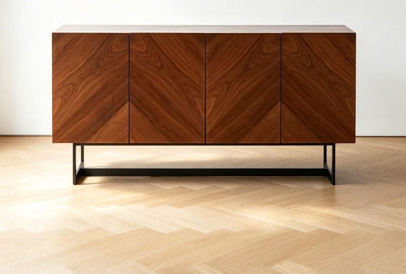 Chevron Wood Credenza