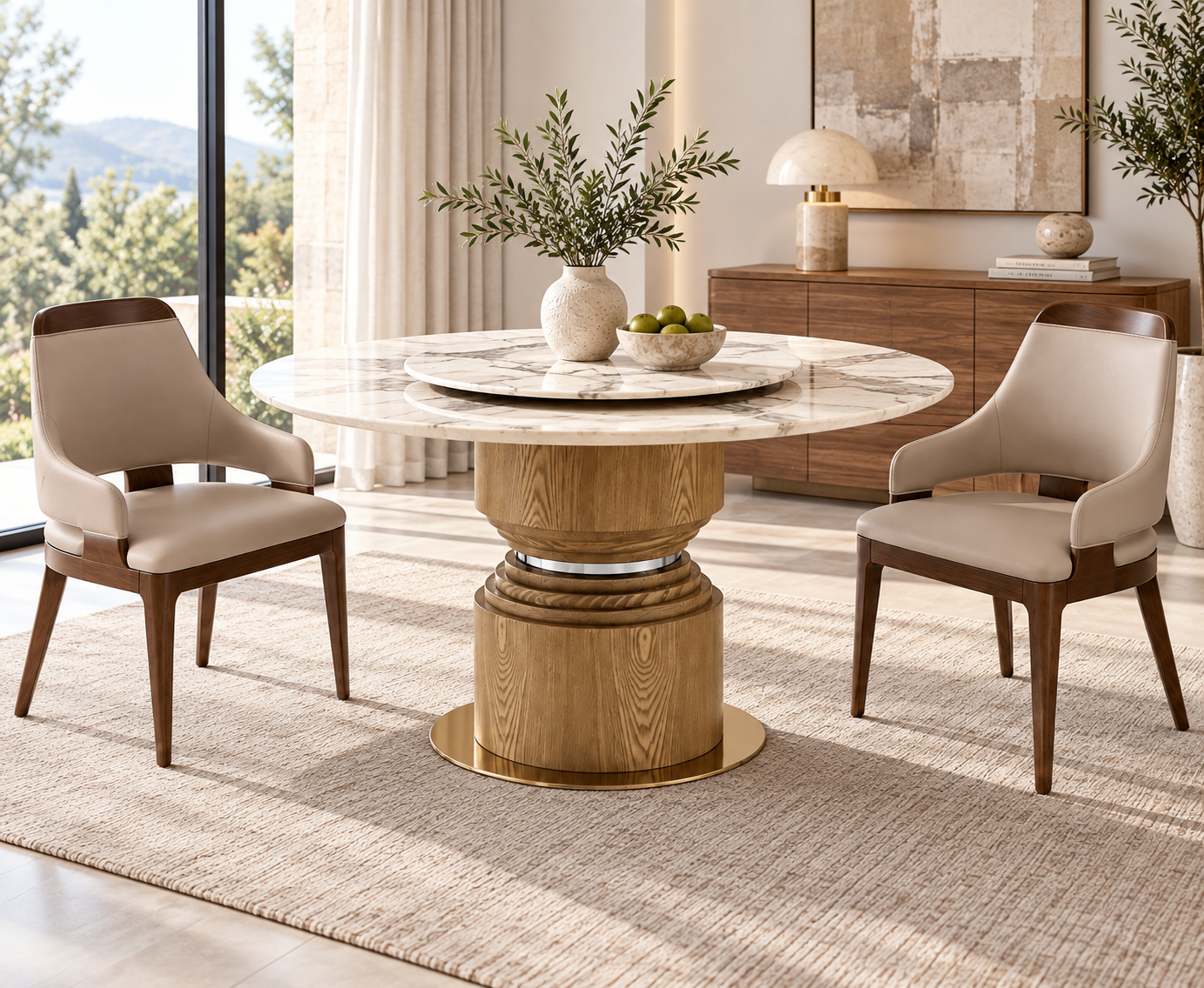 Modern Round Marble Dining Table