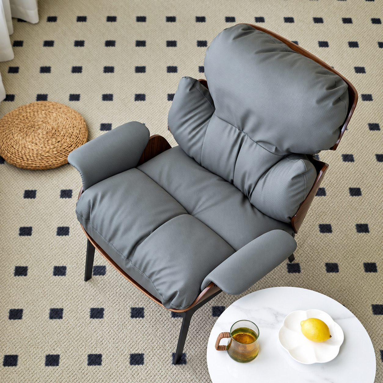 Luxury Modern Leather Living Room Leisure Armchair