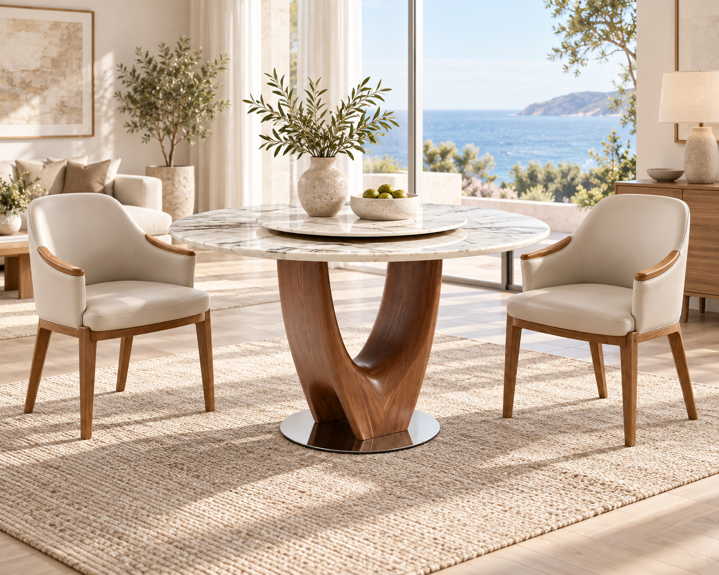 Modern Round Marble Dining Table