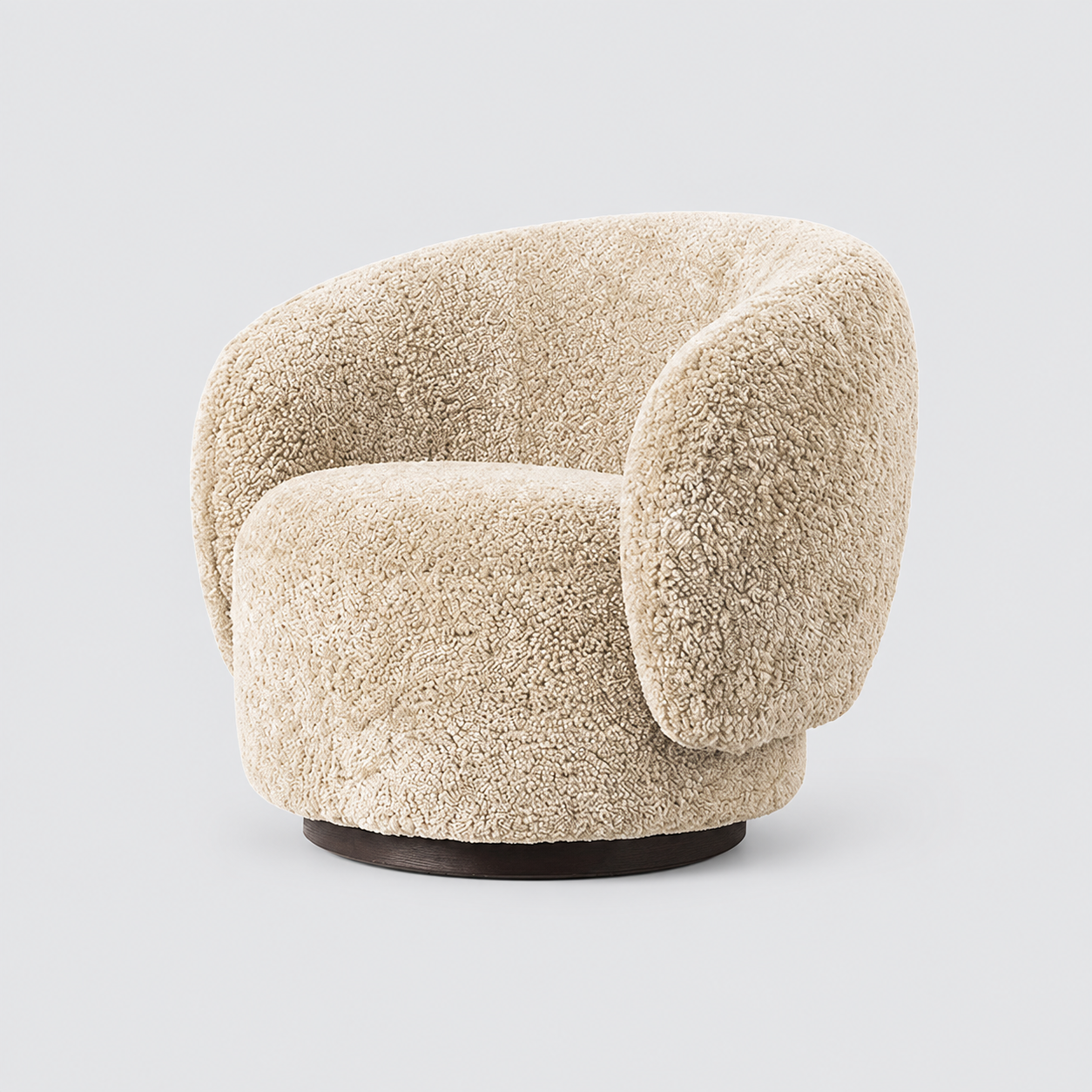 Cream Boucle Single Seater Sofa Chair, Soft Lounge Chair for Living & bed Room