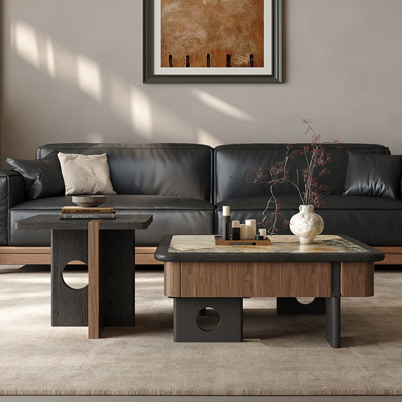 Modern Stone-Top Coffee Table Set