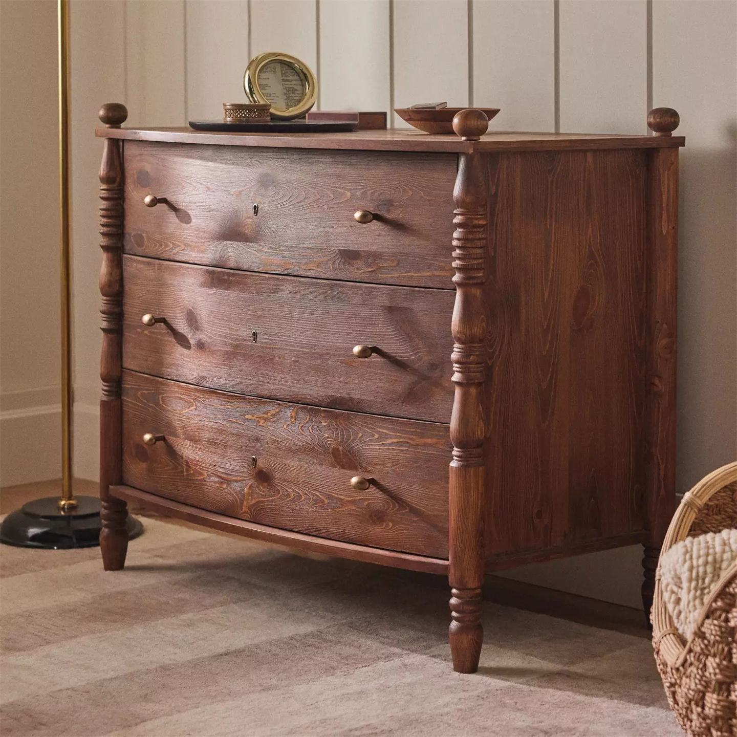 Turned Post Wooden Dresser