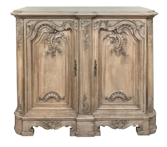 Carved French Provincial Accent Cabinet