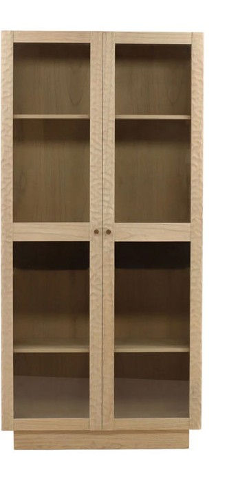 Glass-Door Wood Display Cabinet