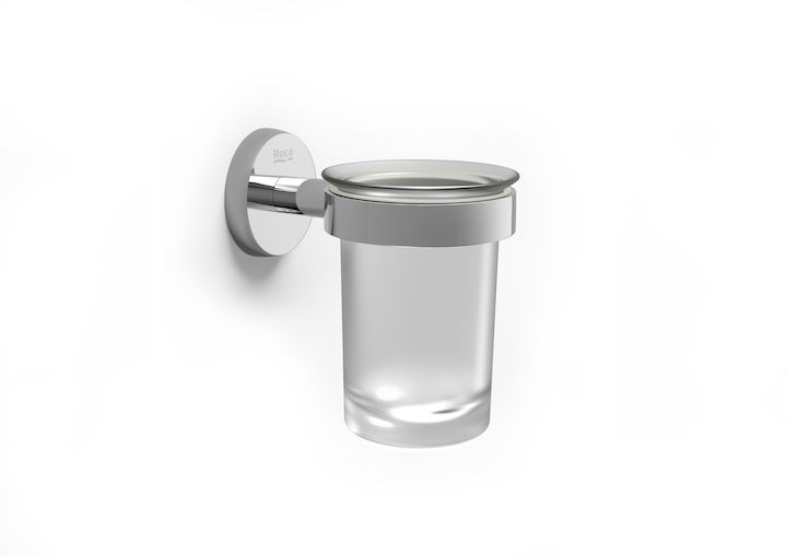 Twin 115x78x119 Wall-mounted tumbler holder and glass