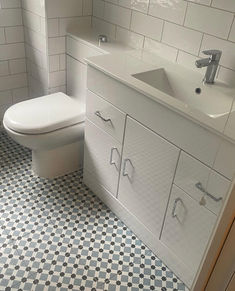 Bathroom interior with white fixtures