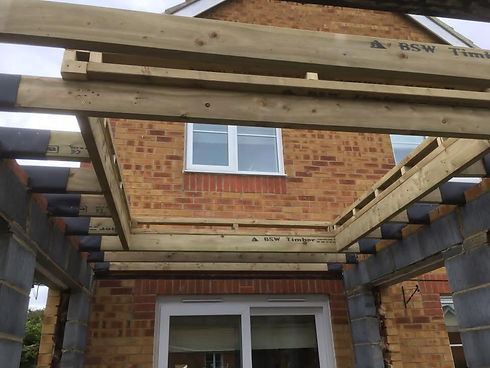A house extension under construction