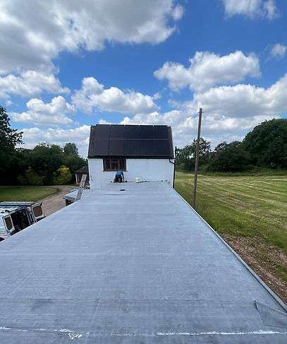 flat roof being installed