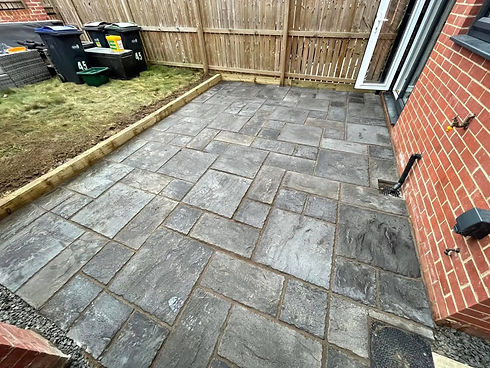 Floor with paving in garden