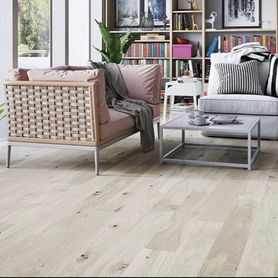 Light coloured flooring in living room