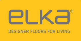 elka designer floors for living logo on yellow background