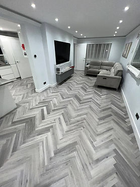 grey flooring installed in living room