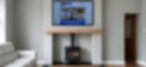 Modern media feature wall decorated by award winning frim, Kirkdec Painting & Decorating