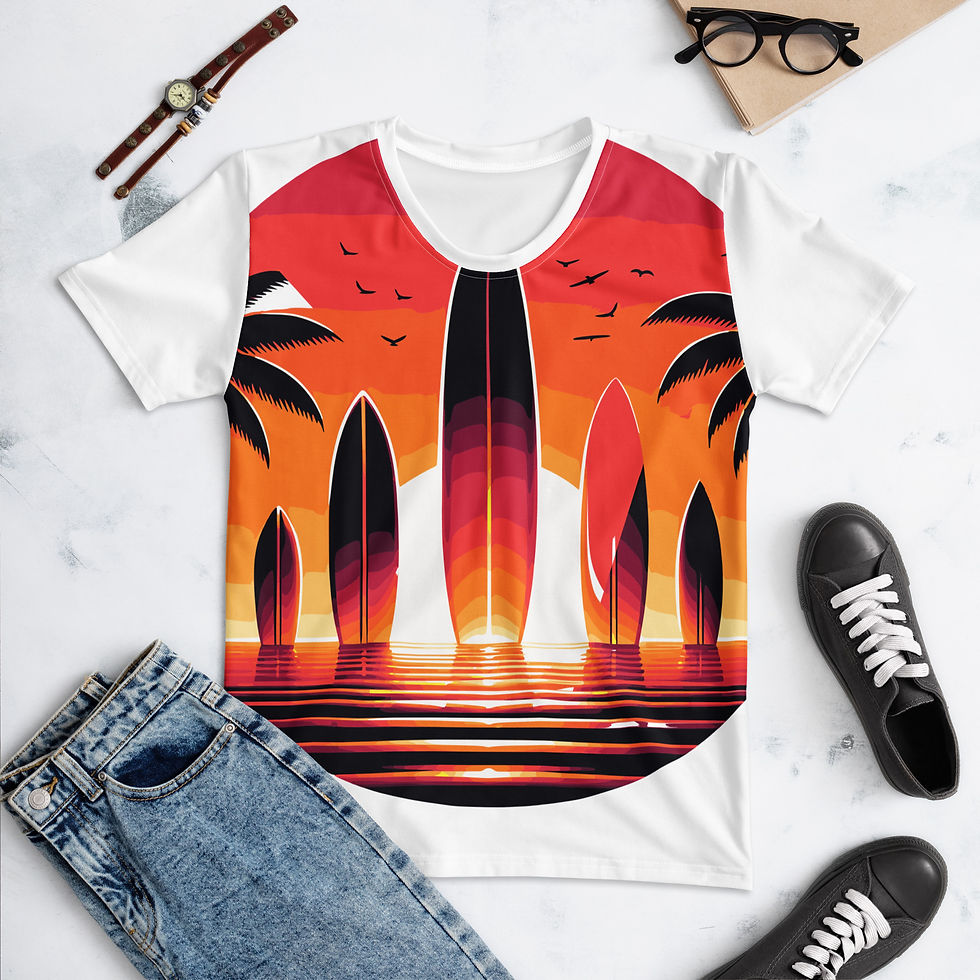 Thumbnail: Surfboard Solstice – All-Over Women’s Crew Neck Tee