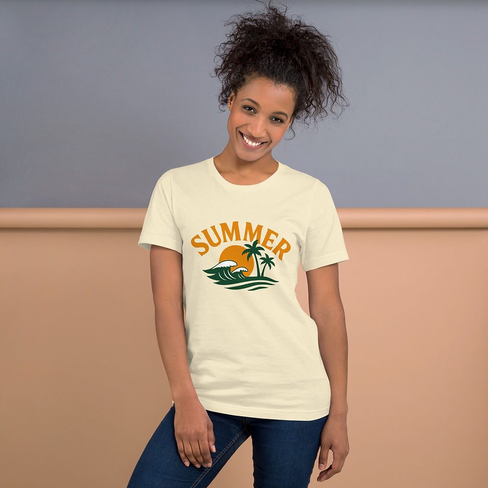 Thumbnail: SUMMER Retro Sunset Tee – Unisex Palm Tree Graphic Shirt