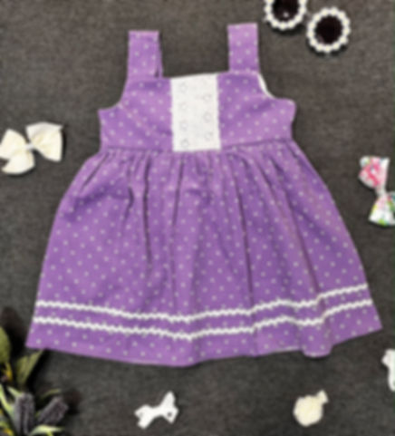 Polka Dot Lace Dress – Purple & White